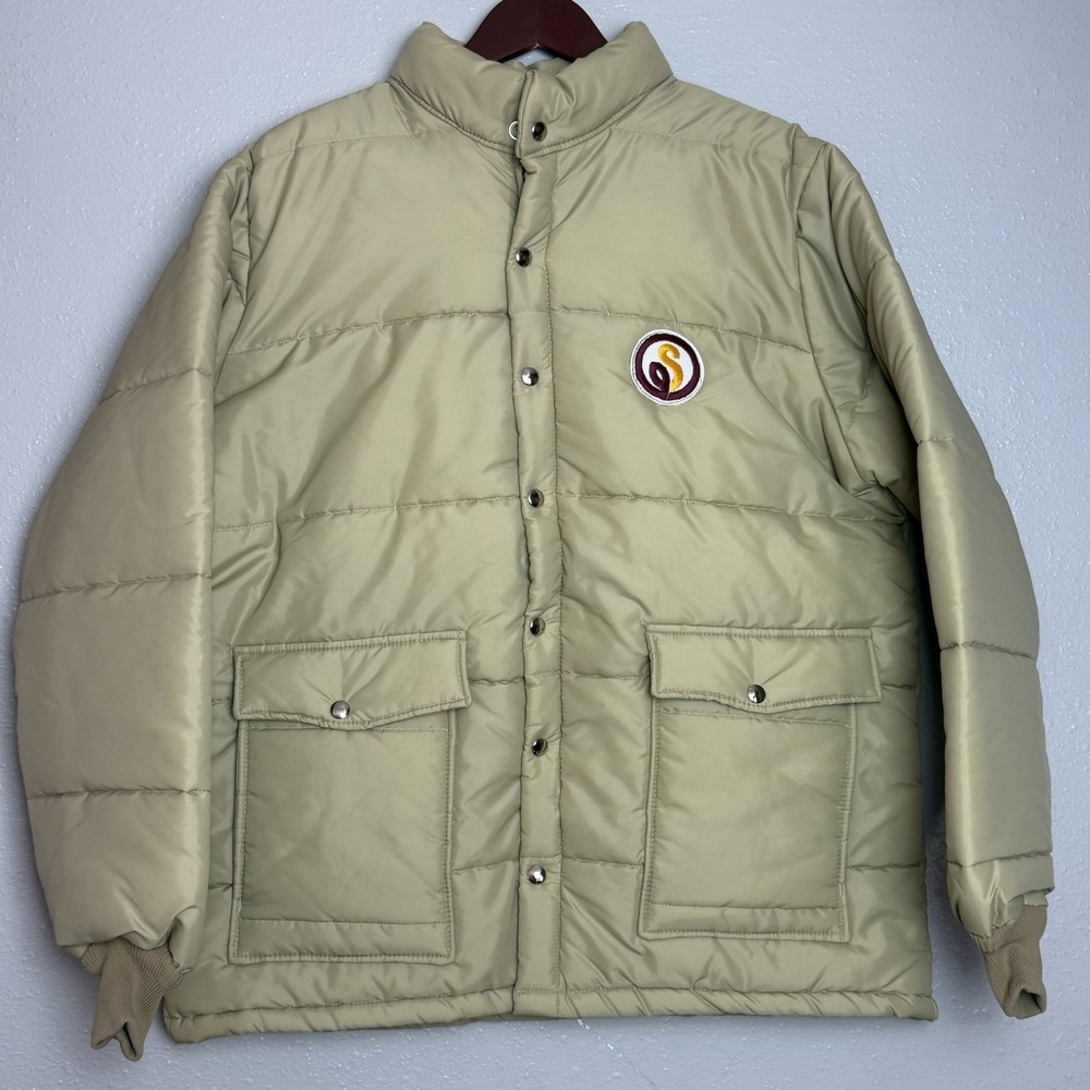 NEW L Vintage Syngenta Seed Ag Farm Farmer Full Zip Puffer Winter Coat Jacket